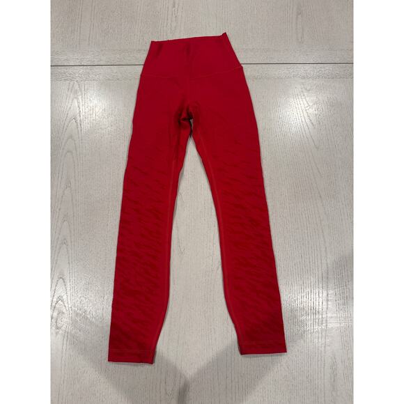 Lululemon Firetruck Red Leggings Fit Girl Gym Girl Clean Girl (N) - Picture 1 of 7